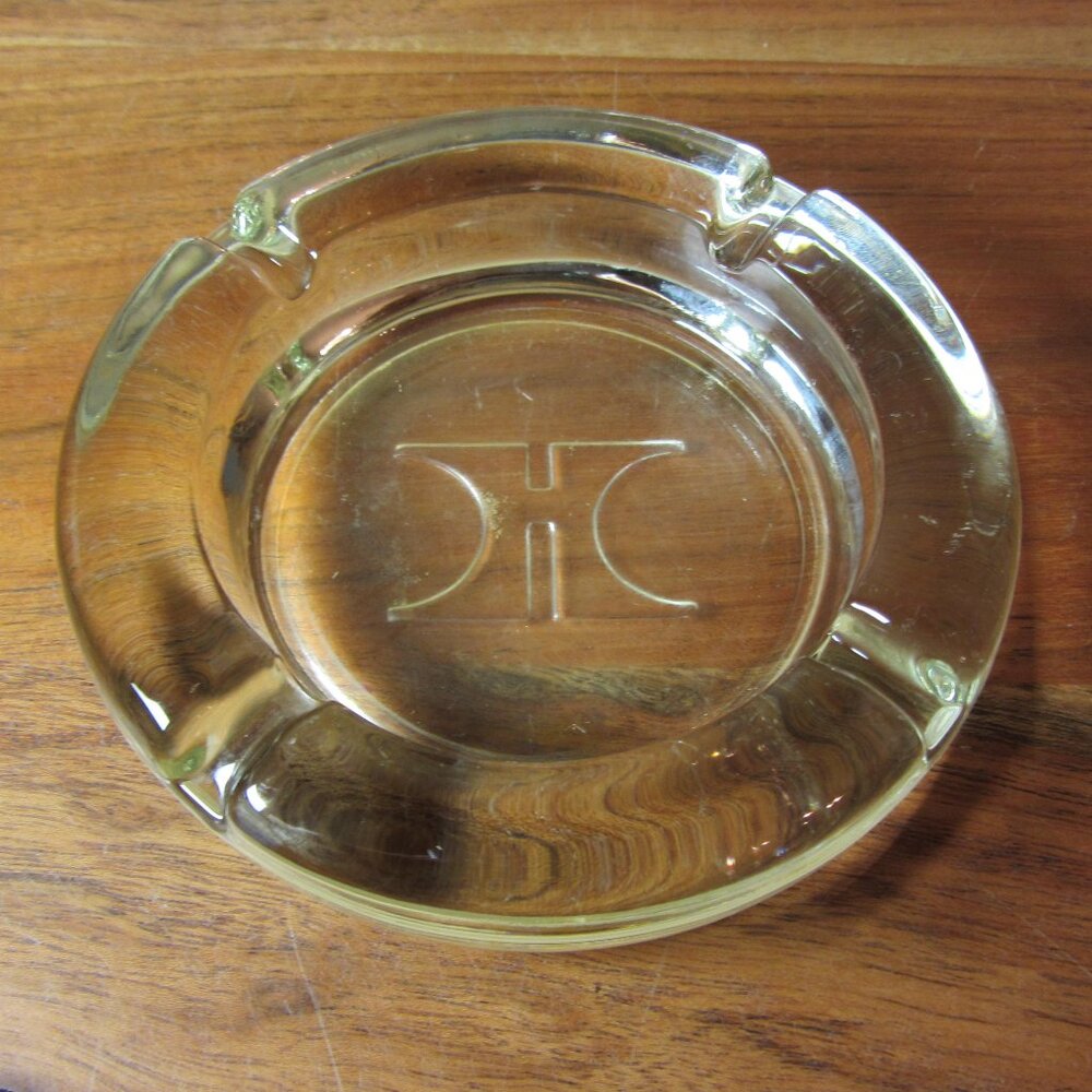 hilton hotel vintage clear glass ashtray (W4735)